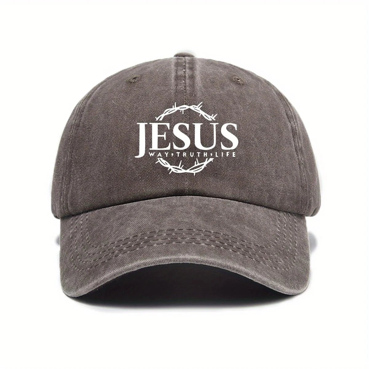 Jesus Print Cap Coffee Baseball Cap Soulful Faith Christian Apparel & Jewelry