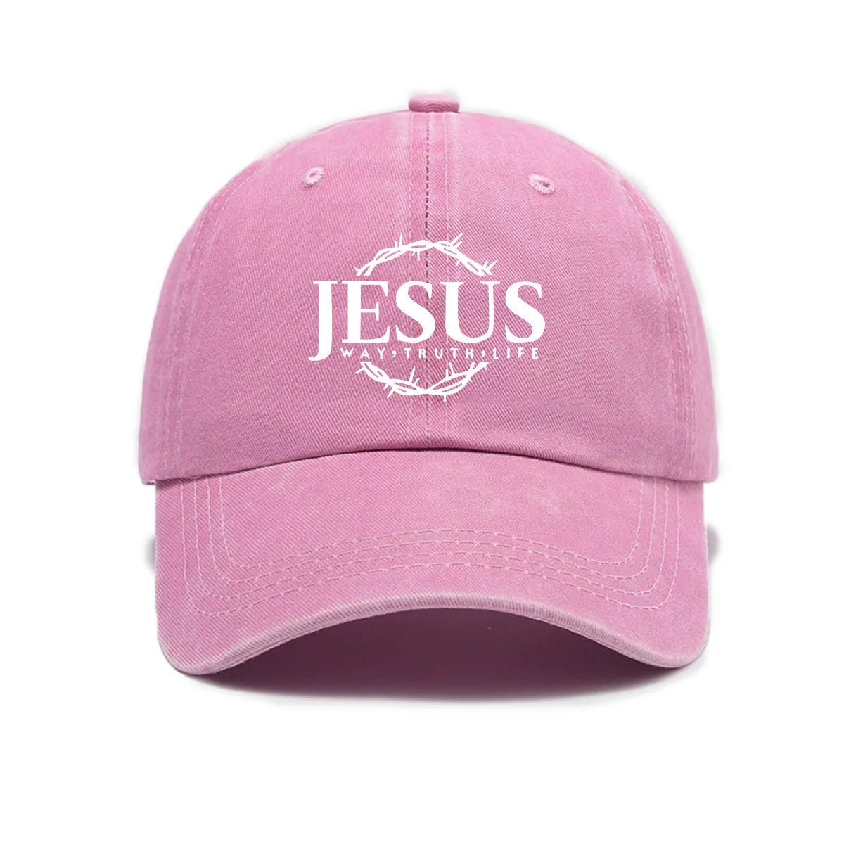 Jesus Print Cap Pink Baseball Cap Soulful Faith Christian Apparel & Jewelry