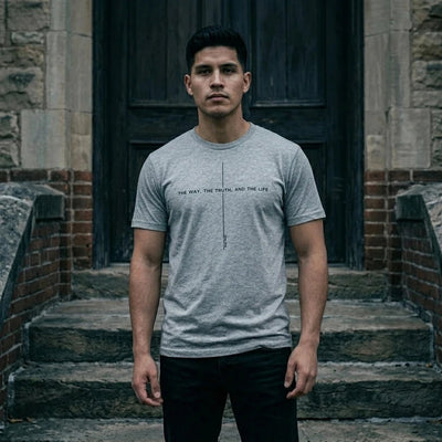 John 14:6 Cross Tee Yellow Men's T-Shirt Soulful Faith Christian Apparel & Jewelry