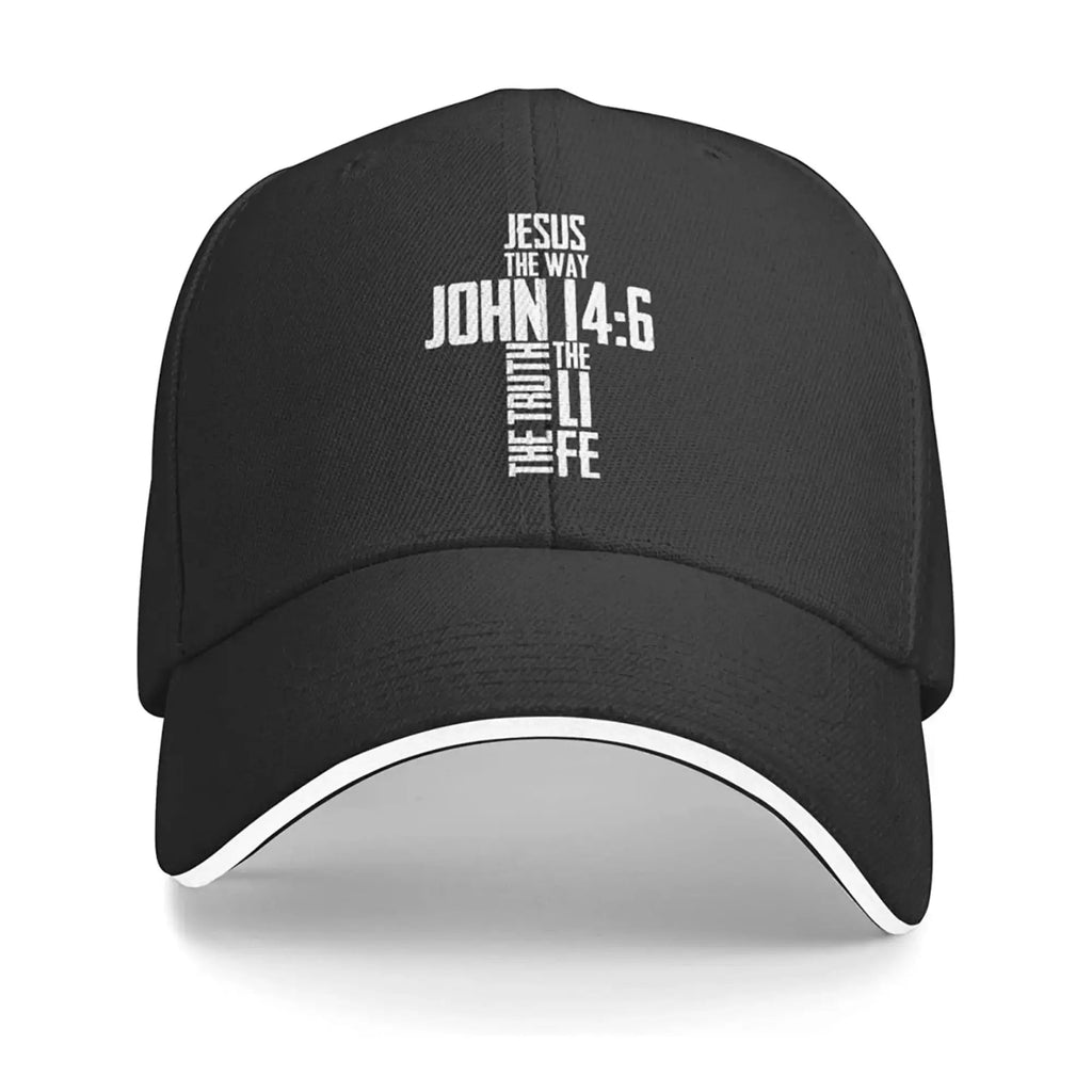 John 14:6 Faith Cap Black Baseball Cap Soulful Faith Christian Apparel & Jewelry