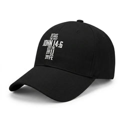 John 14:6 Faith Cap Black Baseball Cap Soulful Faith Christian Apparel & Jewelry