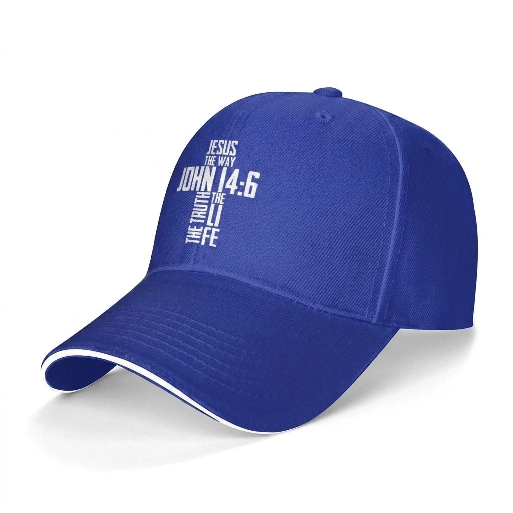 John 14:6 Faith Cap Blue Baseball Cap Soulful Faith Christian Apparel & Jewelry