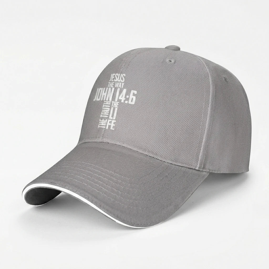 John 14:6 Faith Cap Gray Baseball Cap Soulful Faith Christian Apparel & Jewelry