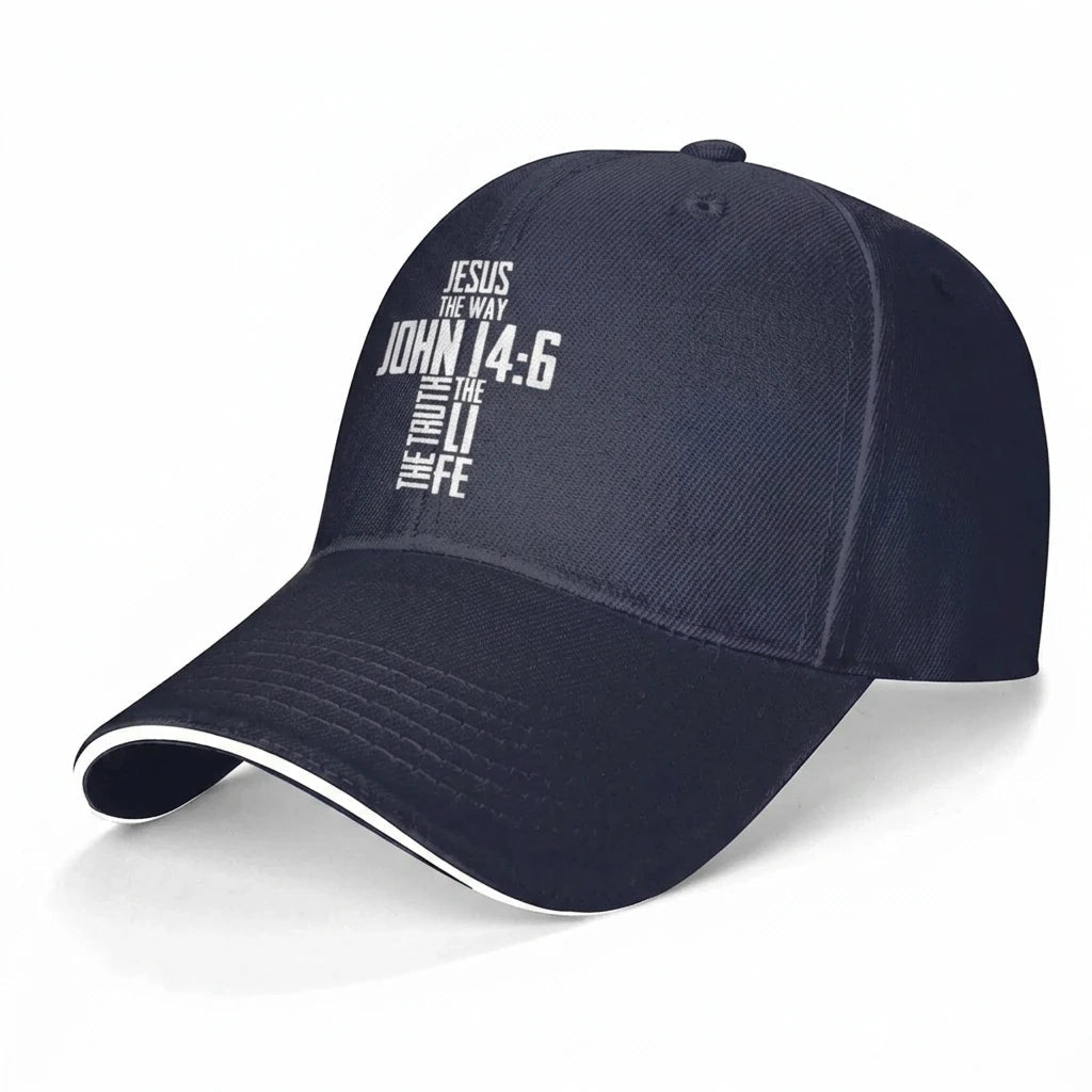 John 14:6 Faith Cap Navy Baseball Cap Soulful Faith Christian Apparel & Jewelry