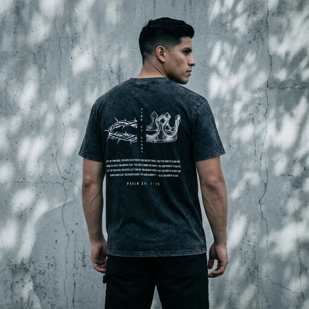 King of Glory Washed Tee King of Glory Men's T-Shirt Soulful Faith Christian Apparel & Jewelry