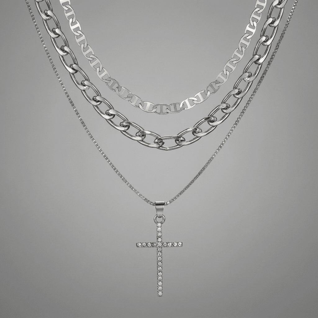 3-Piece Layered Cross Necklace Gold Women's Necklace Soulful Faith Christian Apparel & Jewelry