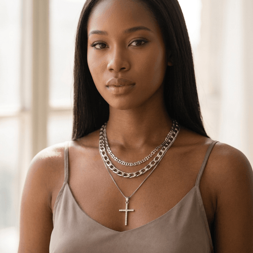 3-Piece Layered Cross Necklace Gold Women's Necklace Soulful Faith Christian Apparel & Jewelry