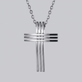 Layered Bar Cross Necklace Silver Men's Necklace Soulful Faith Christian Apparel & Jewelry