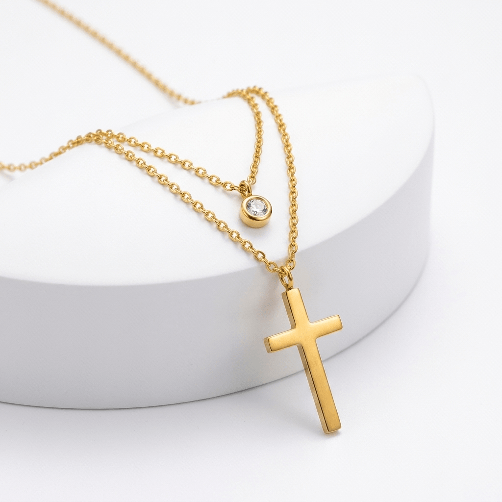 Layered Cross Pendant Necklace Silver Women's Necklace Soulful Faith Christian Apparel & Jewelry