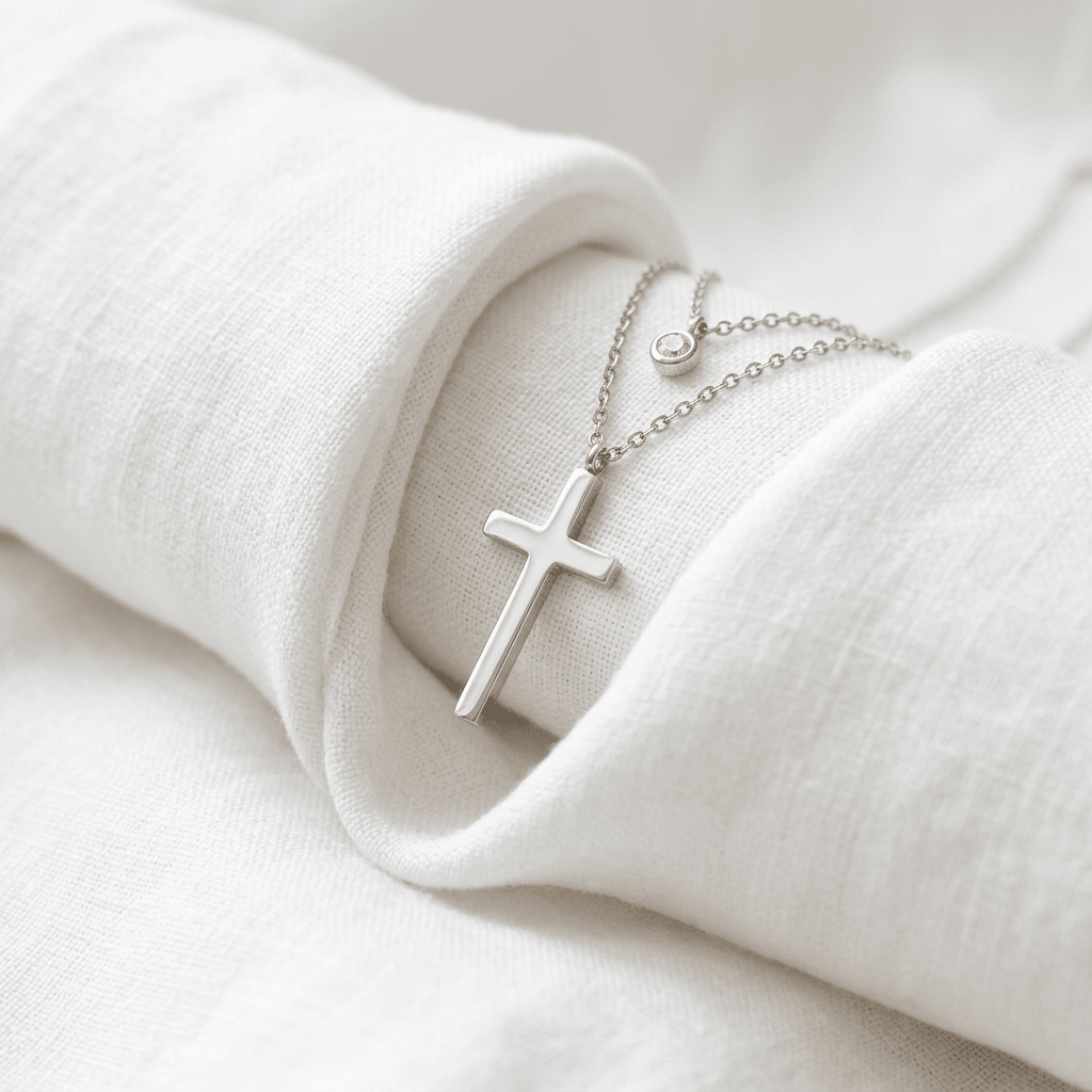 Layered Cross Pendant Necklace Silver Women's Necklace Soulful Faith Christian Apparel & Jewelry