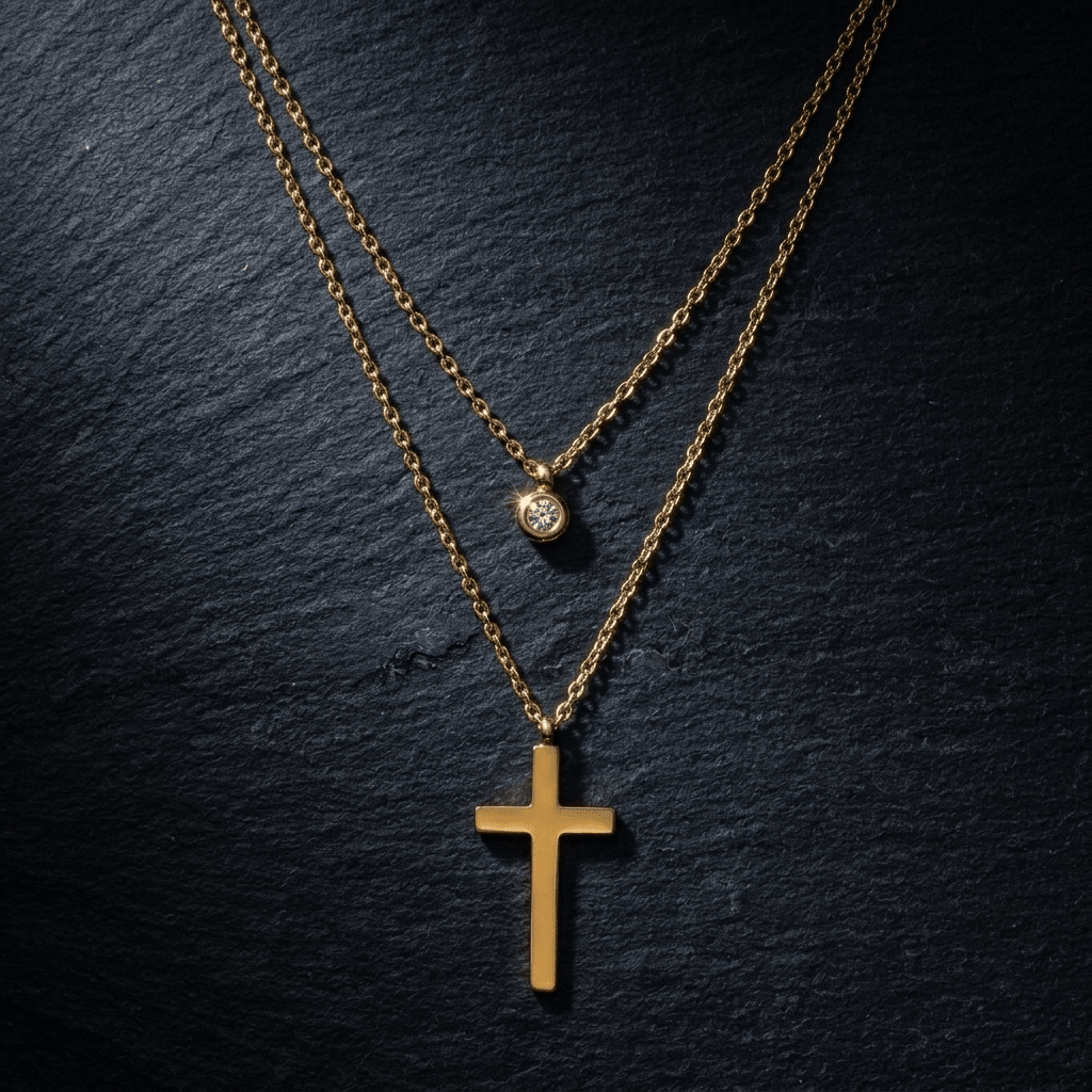 Layered Cross Pendant Necklace Silver Women's Necklace Soulful Faith Christian Apparel & Jewelry