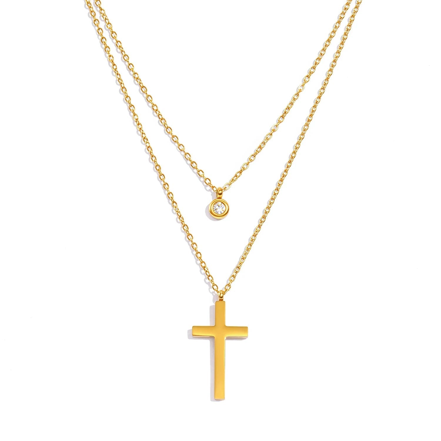 Layered Cross Pendant Necklace Silver Women's Necklace Soulful Faith Christian Apparel & Jewelry