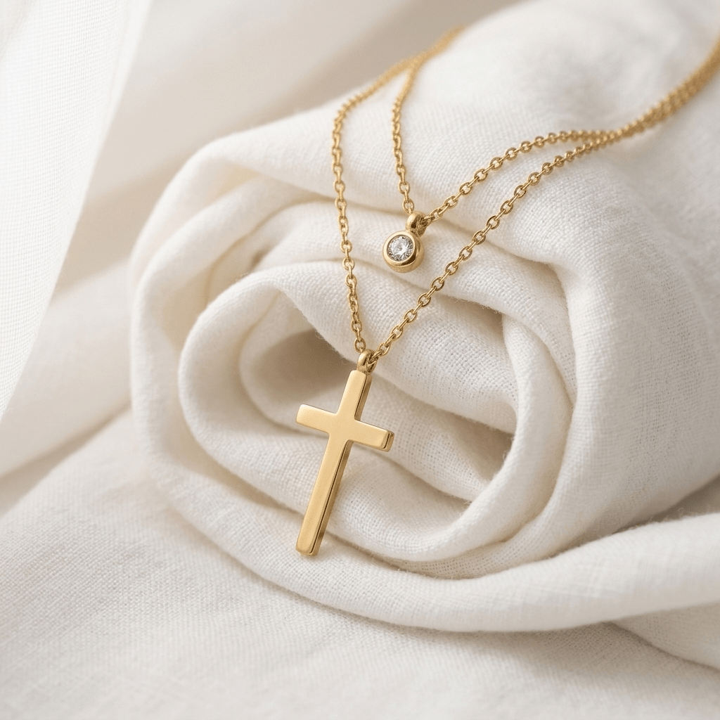 Layered Cross Pendant Necklace Silver Women's Necklace Soulful Faith Christian Apparel & Jewelry
