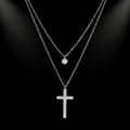 Layered Cross Pendant Necklace Silver Women's Necklace Soulful Faith Christian Apparel & Jewelry