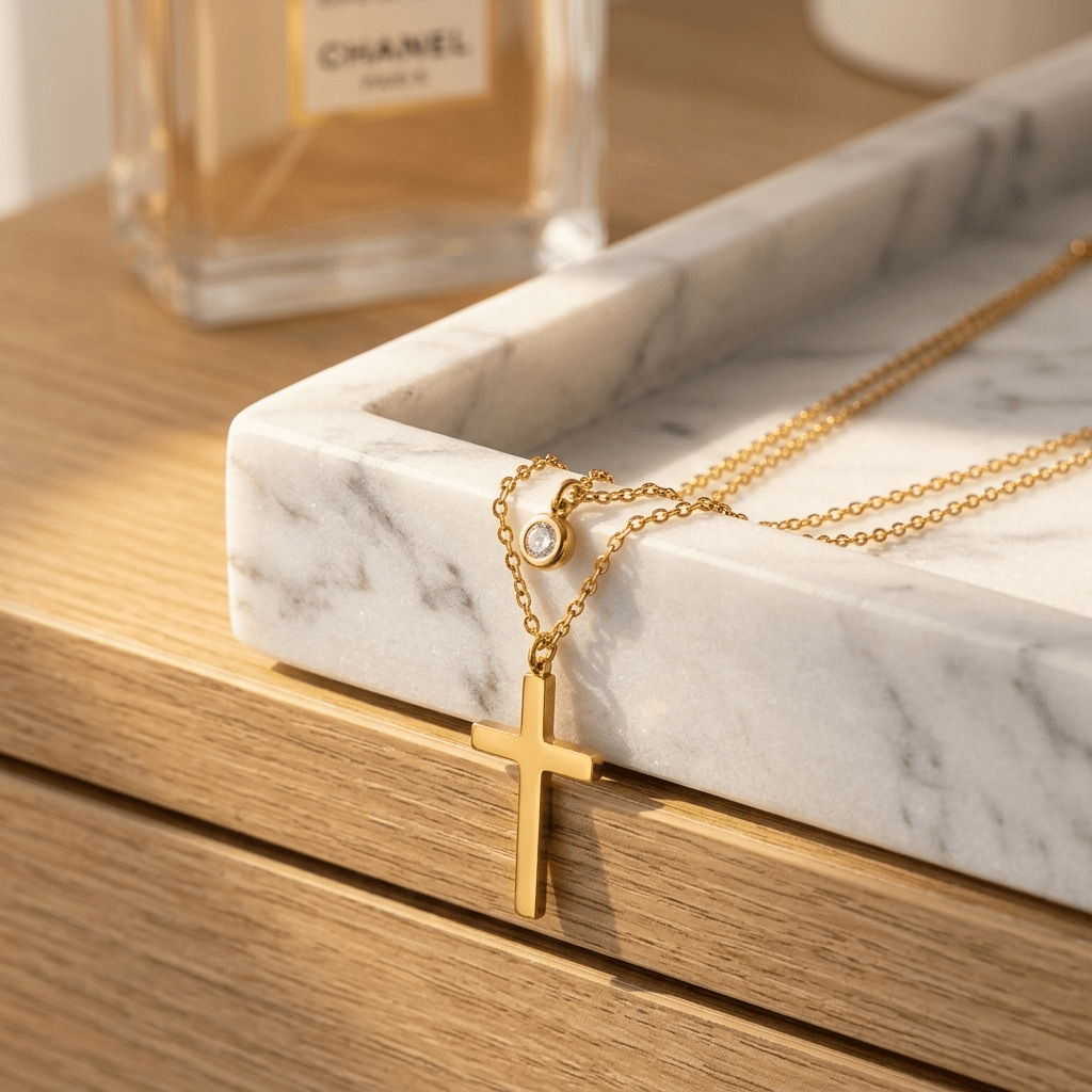 Layered Cross Pendant Necklace Silver Women's Necklace Soulful Faith Christian Apparel & Jewelry