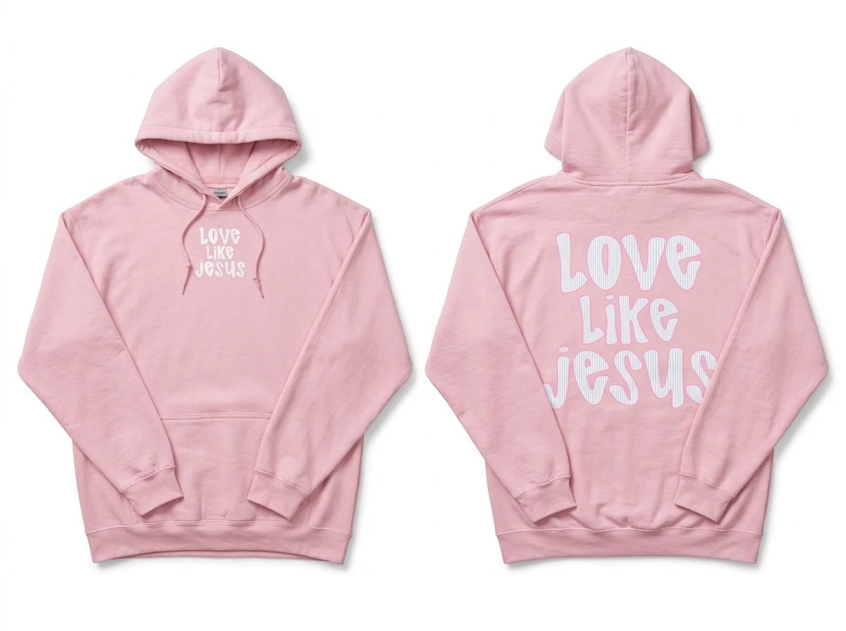 Love Like Jesus Hoodie Light Pink Women's Hoodie Soulful Faith Christian Apparel & Jewelry