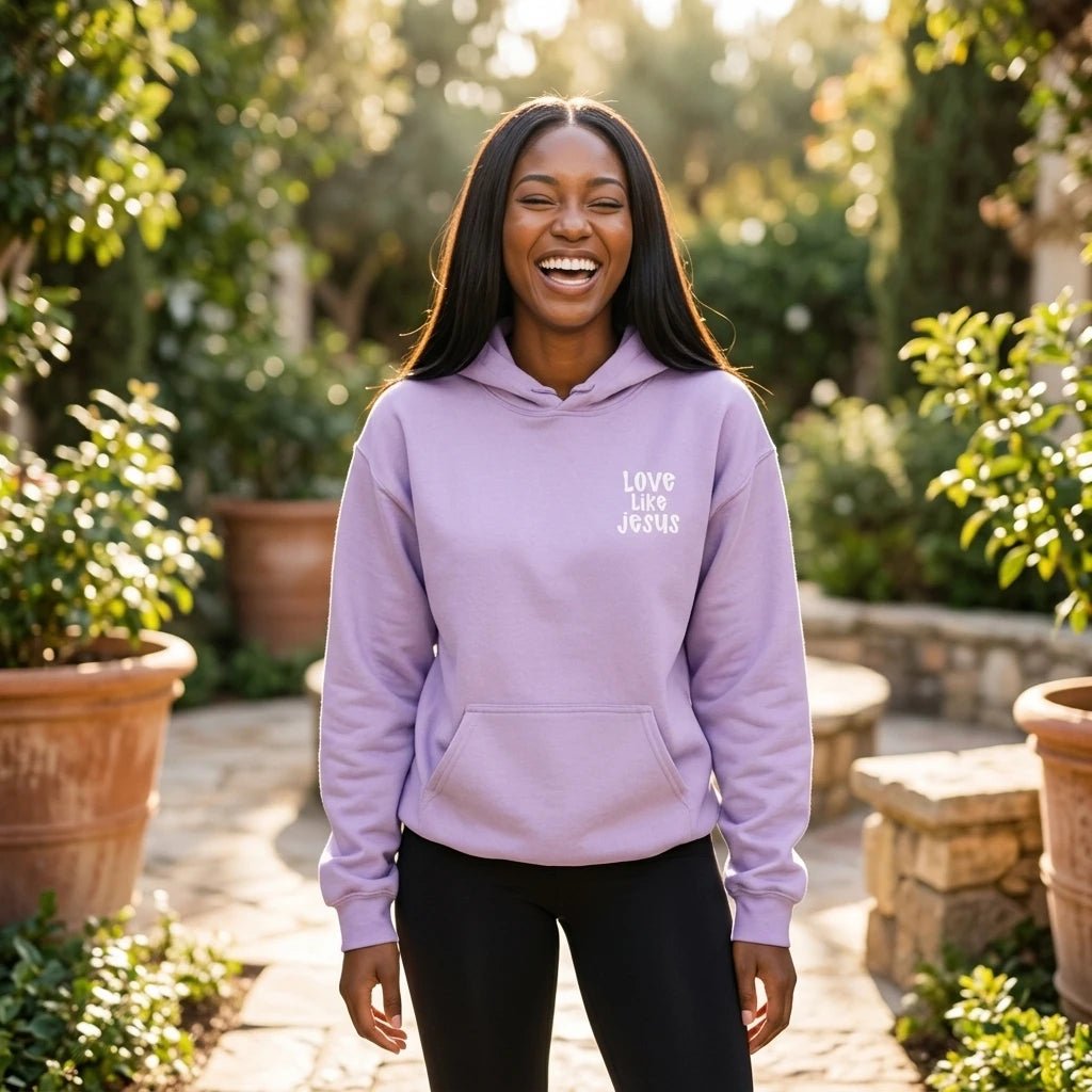 Love Like Jesus Hoodie Light Pink Women's Hoodie Soulful Faith Christian Apparel & Jewelry