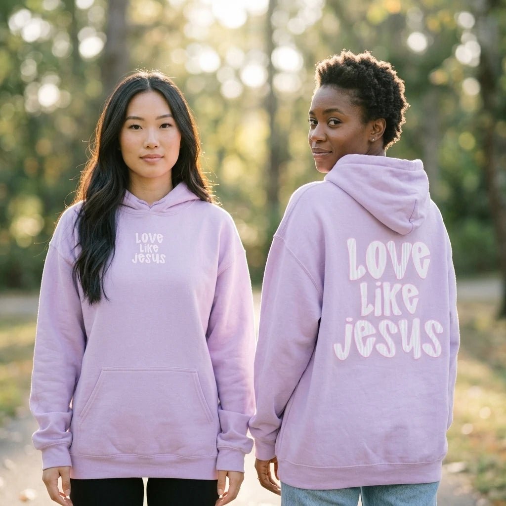 Love Like Jesus Hoodie Light Pink Women's Hoodie Soulful Faith Christian Apparel & Jewelry