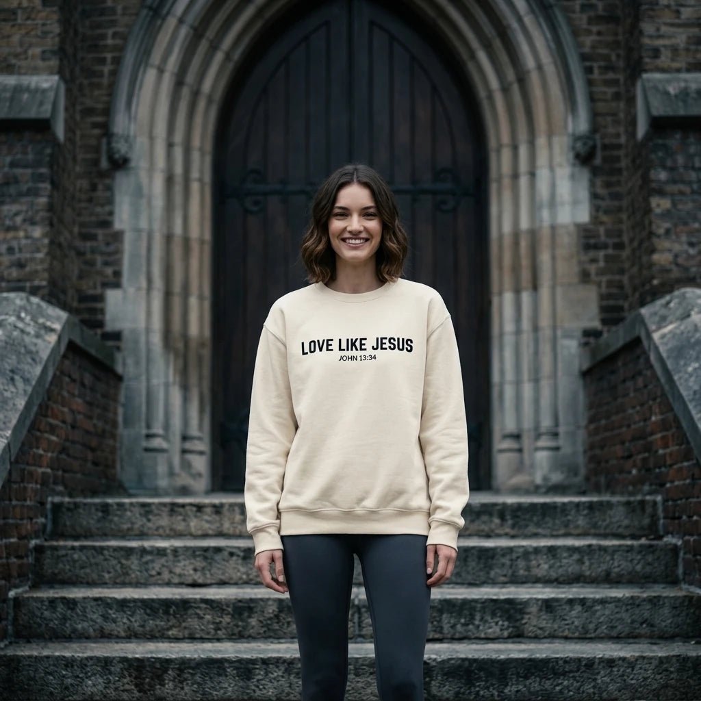 Love Like Jesus Sweatshirt Espresso Women's Sweatshirt Soulful Faith Christian Apparel & Jewelry