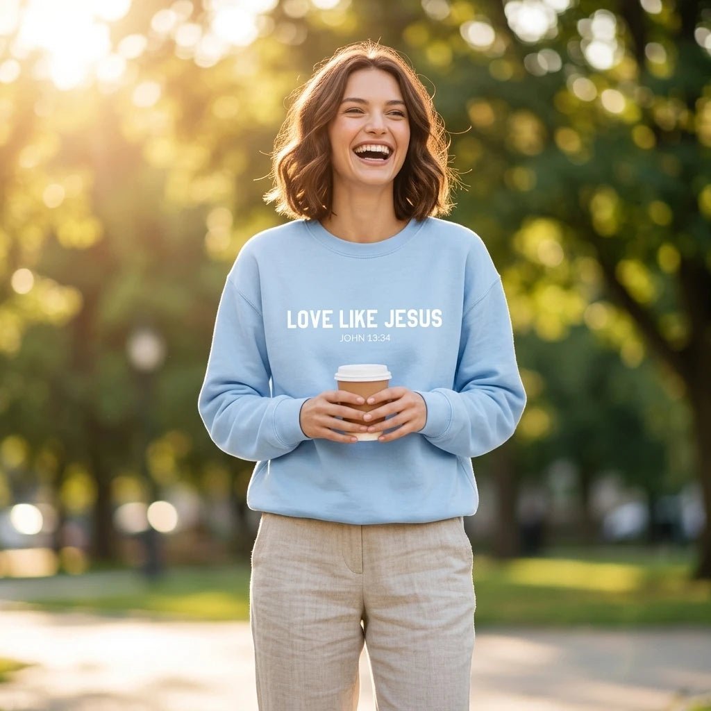 Love Like Jesus Sweatshirt Espresso Women's Sweatshirt Soulful Faith Christian Apparel & Jewelry