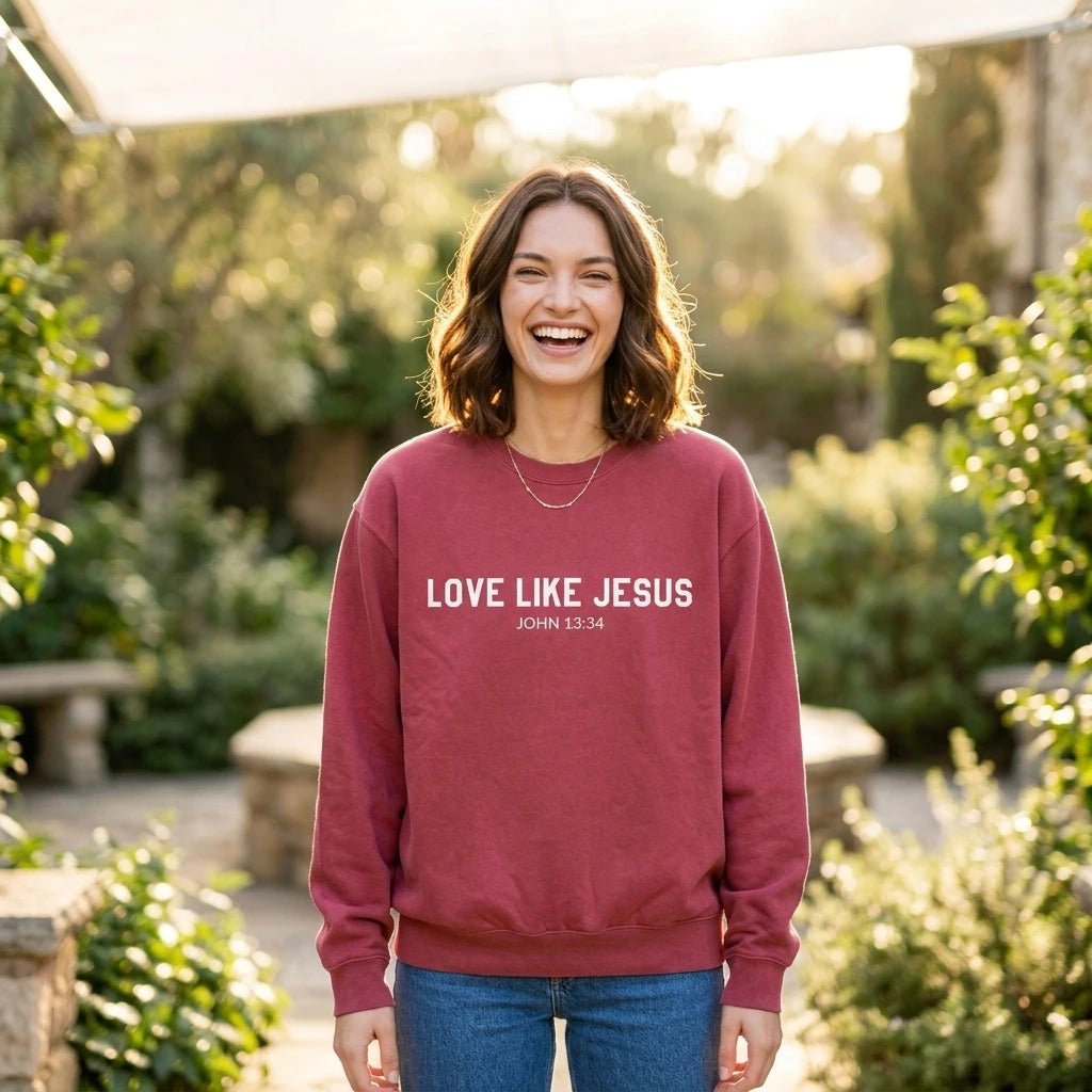 Love Like Jesus Sweatshirt Espresso Women's Sweatshirt Soulful Faith Christian Apparel & Jewelry