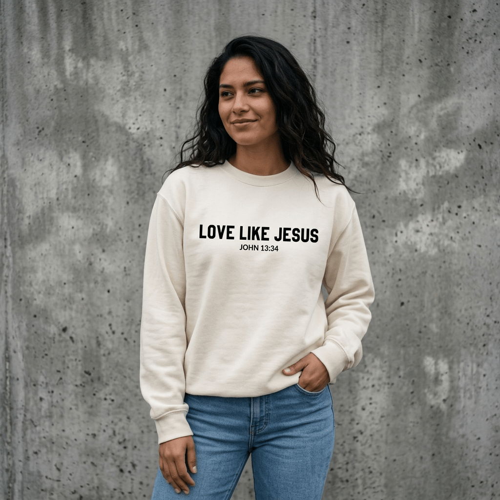 Love Like Jesus Sweatshirt Espresso Women's Sweatshirt Soulful Faith Christian Apparel & Jewelry