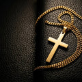 Men's Cross Pendant Necklace Gold Men's Necklace Soulful Faith Christian Apparel & Jewelry