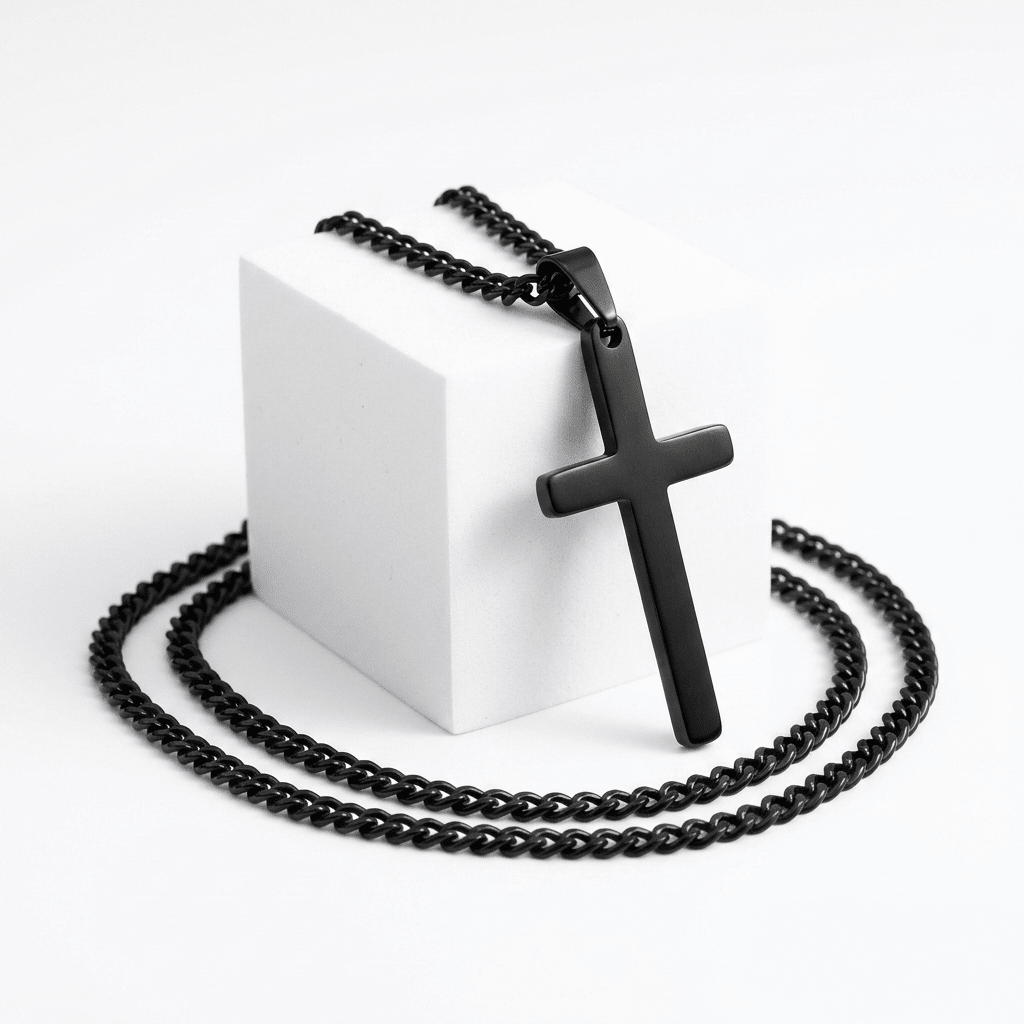 Men's Cross Pendant Necklace Silver Men's Necklace Soulful Faith Christian Apparel & Jewelry