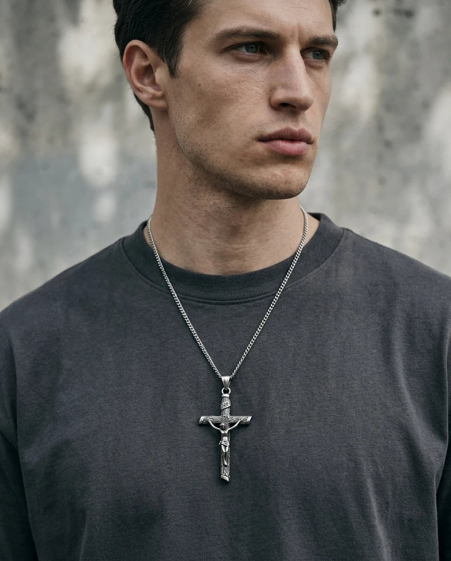Minimalist Cross Necklace Gold Unisex Necklace Soulful Faith Christian Apparel & Jewelry