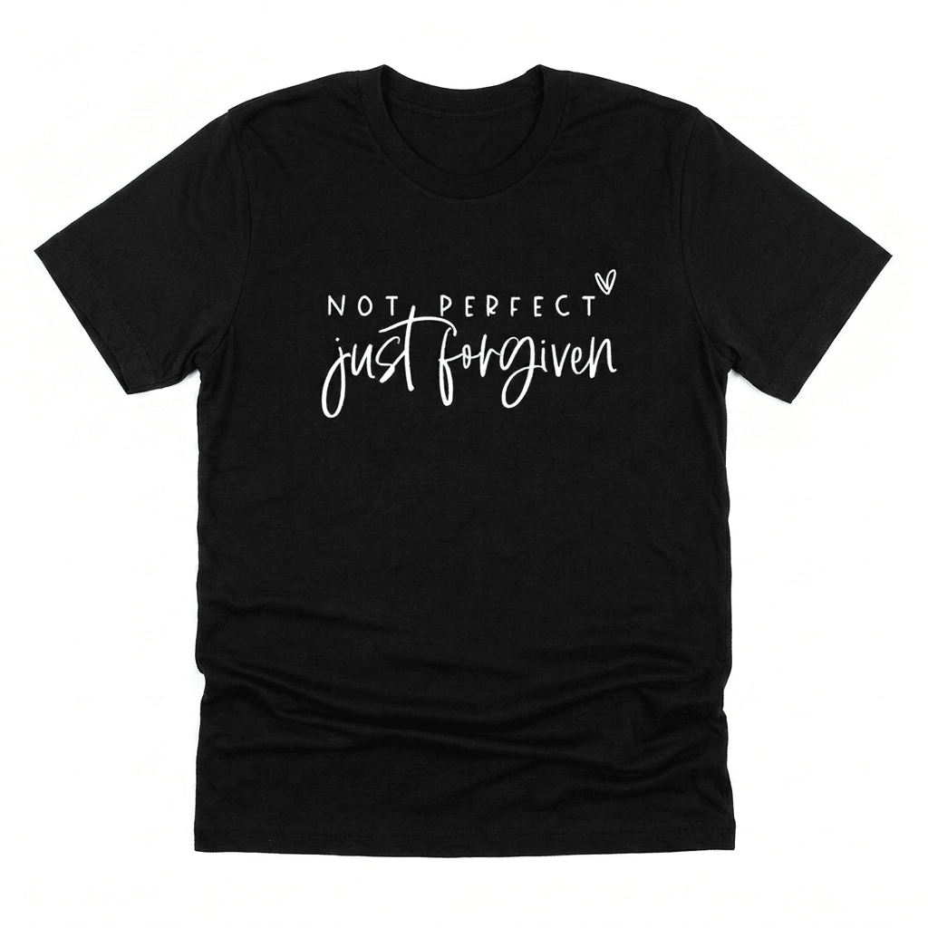 Not Perfect Just Forgiven Tee Black Women's T-Shirt Soulful Faith Christian Apparel & Jewelry