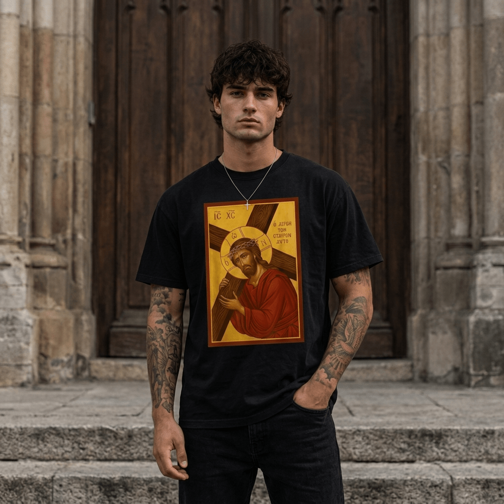 Orthodox Cross Faith Tee S Men's T-Shirt Soulful Faith Christian Apparel & Jewelry