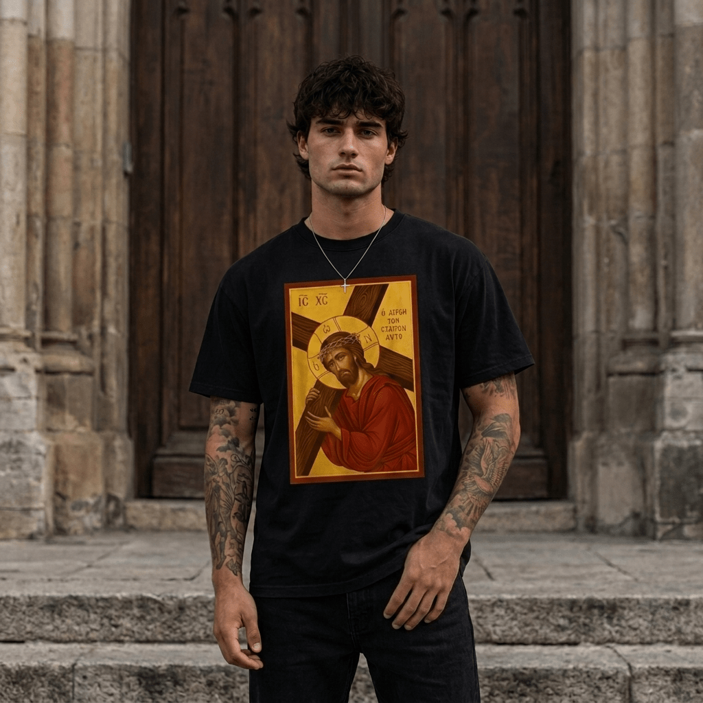 Orthodox Cross Faith Tee S Men's T-Shirt Soulful Faith Christian Apparel & Jewelry