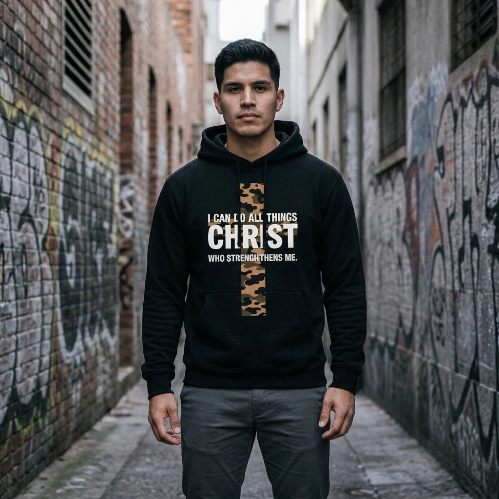 Philippians 4:13 Hoodie S Men's Hoodie Soulful Faith Christian Apparel & Jewelry