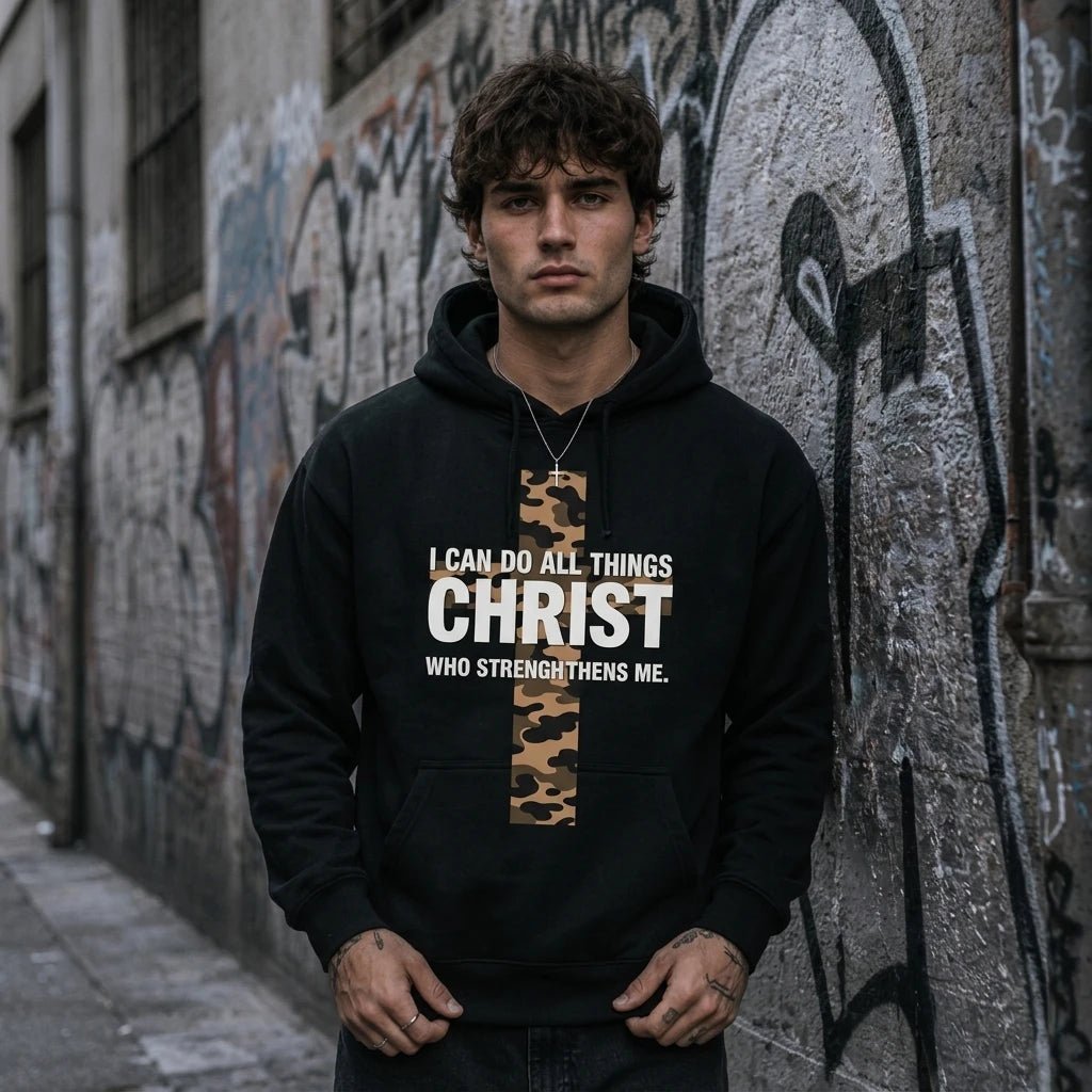 Philippians 4:13 Hoodie S Men's Hoodie Soulful Faith Christian Apparel & Jewelry