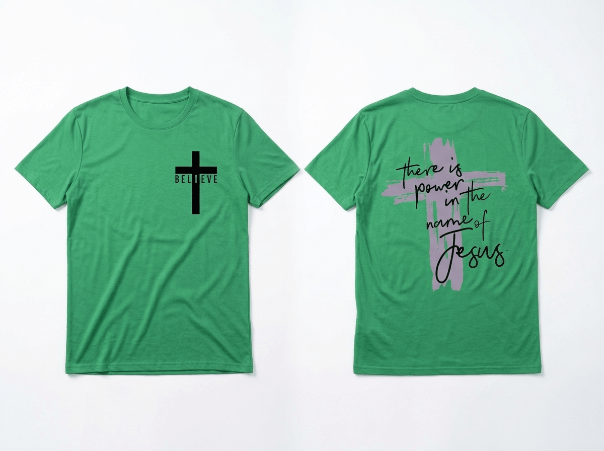 Power in the Name of Jesus Tee Green Men's T-Shirt Soulful Faith Christian Apparel & Jewelry