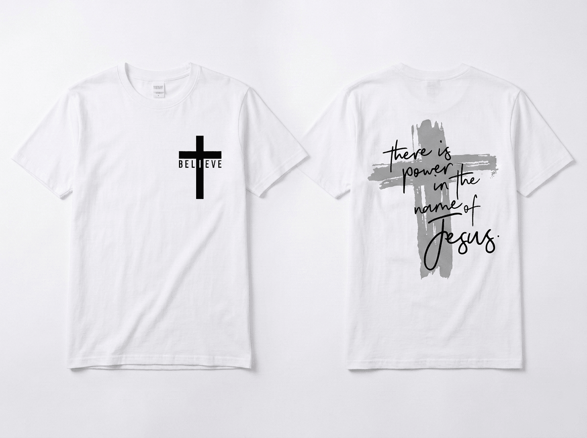 Power in the Name of Jesus Tee White Men's T-Shirt Soulful Faith Christian Apparel & Jewelry