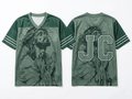 Praying Jesus Y2K V-Neck Tee Green Men's T-Shirt Soulful Faith Christian Apparel & Jewelry