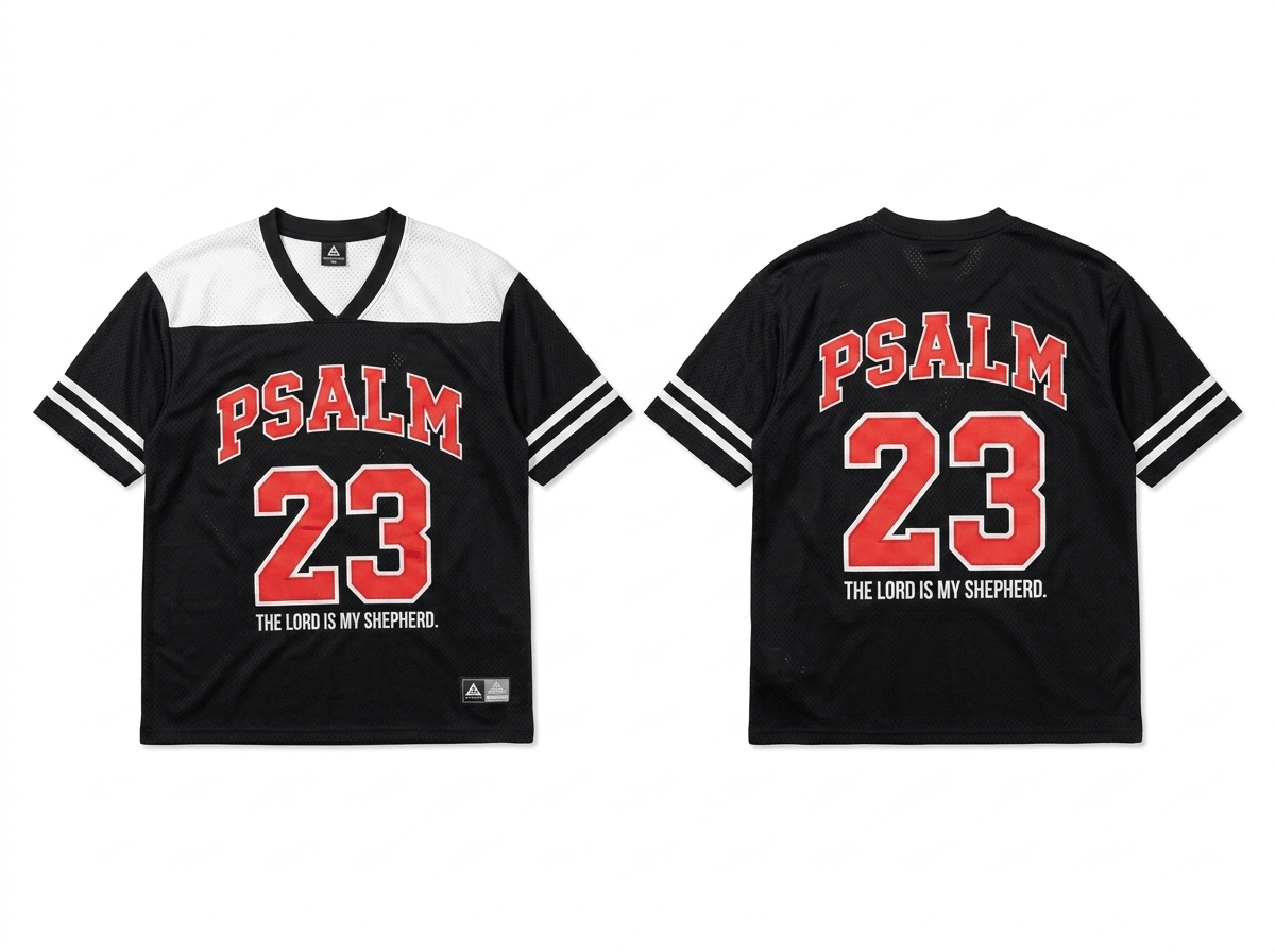 Psalm 23 V-Neck Tee Black Men's T-Shirt Soulful Faith Christian Apparel & Jewelry