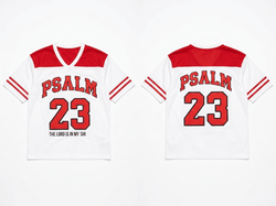 Psalm 23 V-Neck Tee White Men's T-Shirt Soulful Faith Christian Apparel & Jewelry