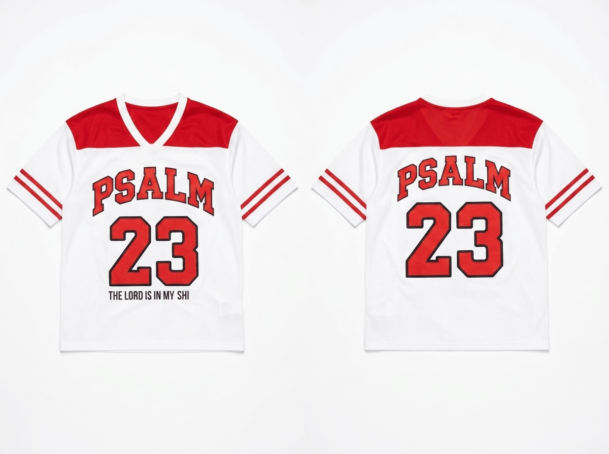 Psalm 23 V-Neck Tee White Men's T-Shirt Soulful Faith Christian Apparel & Jewelry