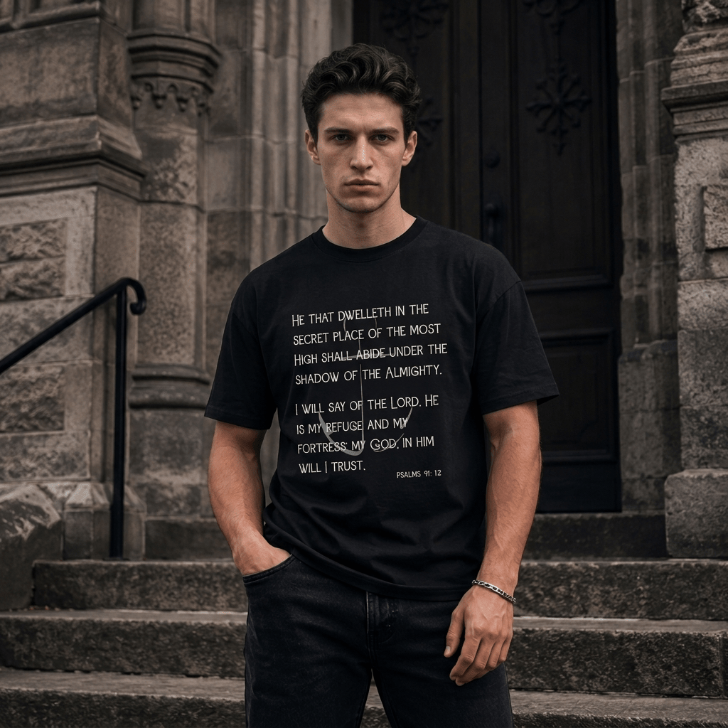 Psalm 91 Faith Tee S Men's T-Shirt Soulful Faith Christian Apparel & Jewelry