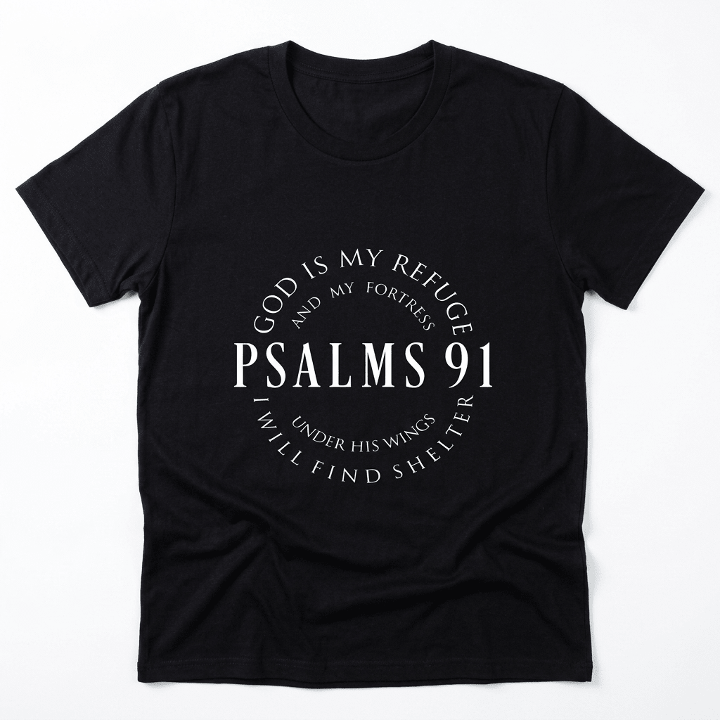 Psalm 91 Tee Black Women's T-Shirt Soulful Faith Christian Apparel & Jewelry