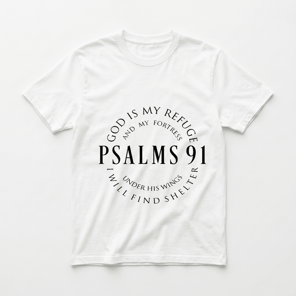 Psalm 91 Tee White Women's T-Shirt Soulful Faith Christian Apparel & Jewelry