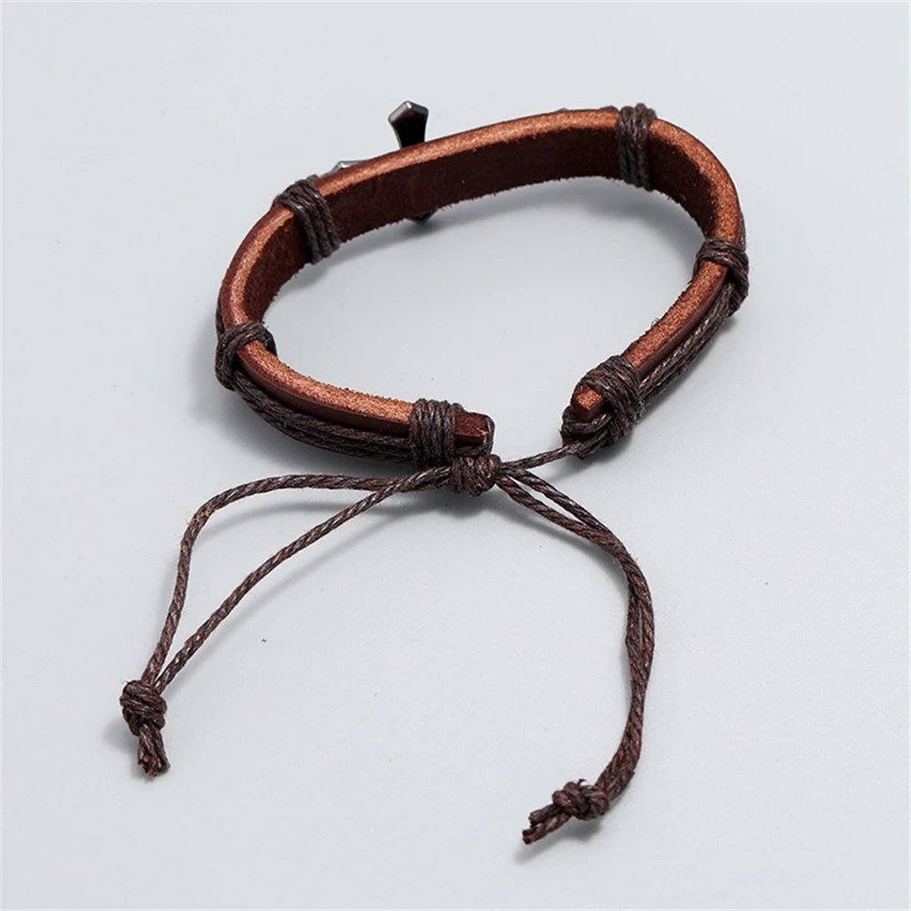 Braided Leather Cross Bracelet Brown Men's Bracelet Soulful Faith Christian Apparel & Jewelry