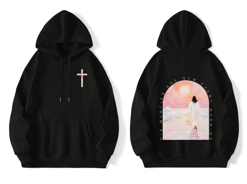 Retro Cross Hoodie Black Men's Hoodie Soulful Faith Christian Apparel & Jewelry