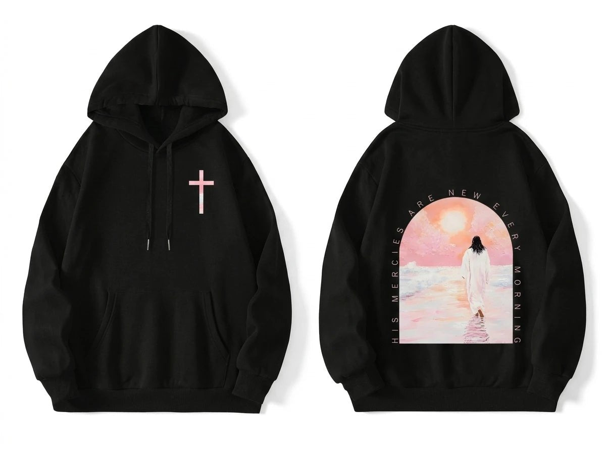 Retro Cross Hoodie Black Men's Hoodie Soulful Faith Christian Apparel & Jewelry