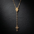 Rosary Cross Necklace Gold Women's Necklace Soulful Faith Christian Apparel & Jewelry