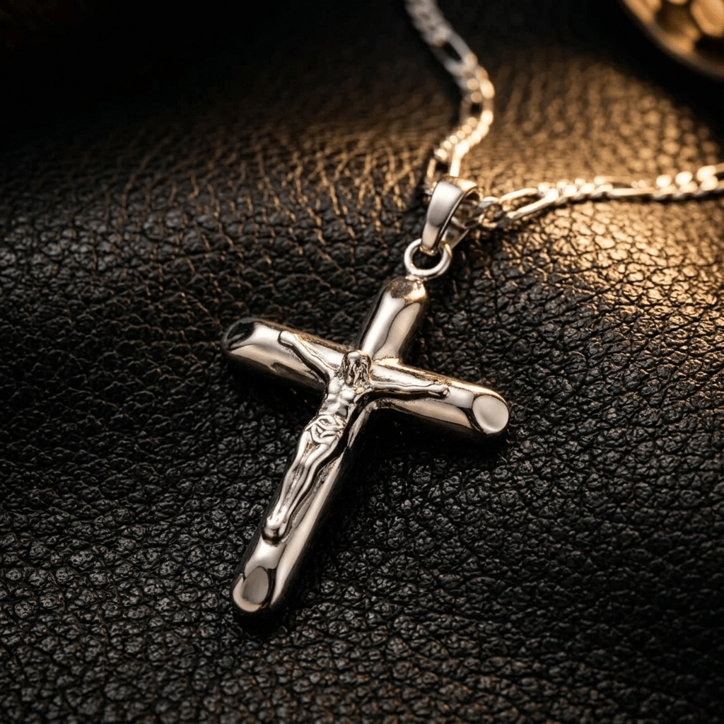 Sacred Cross Pendant Necklace Silver Men's Necklace Soulful Faith Christian Apparel & Jewelry