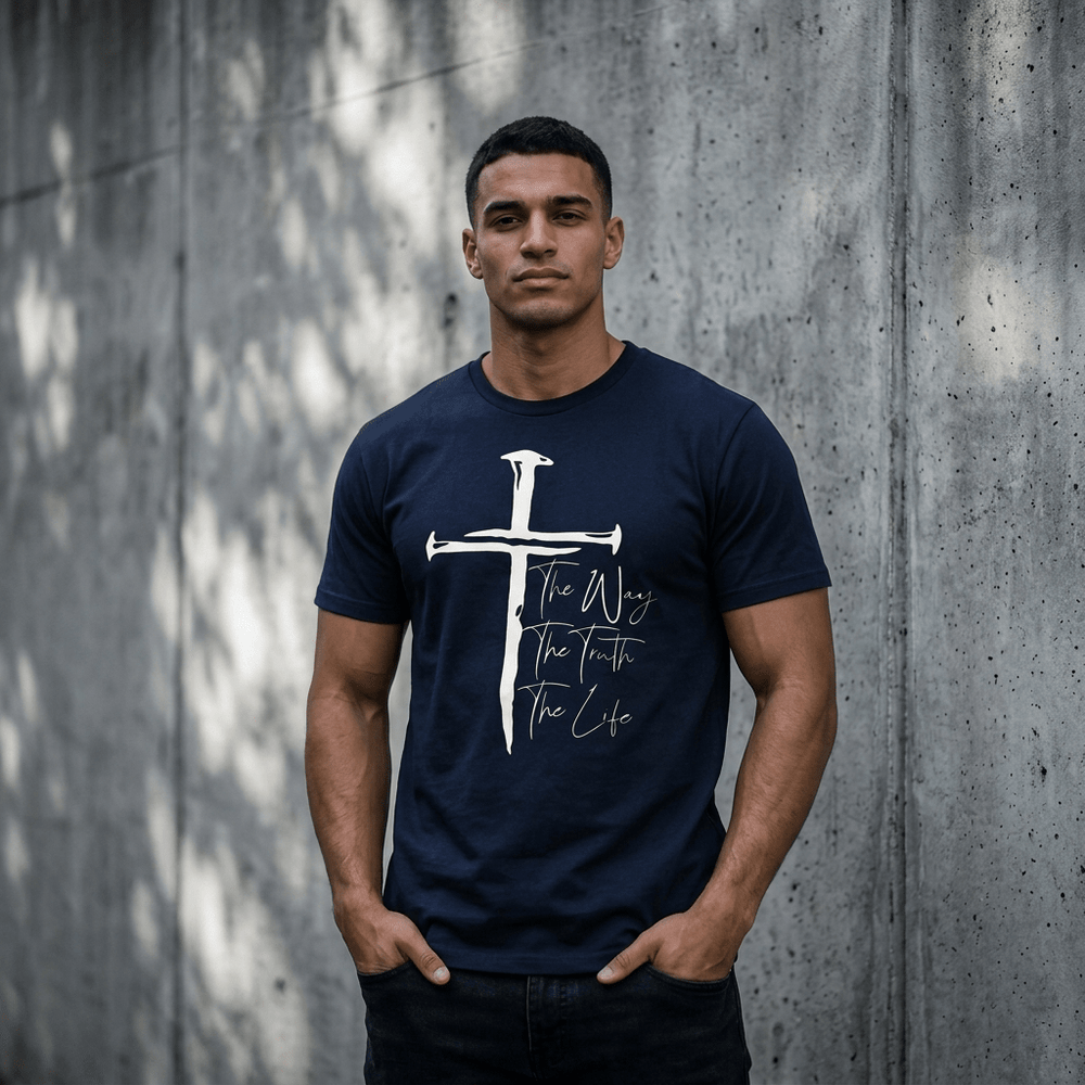 Sacred Nails Cross Tee Black Men's T-Shirt Soulful Faith Christian Apparel & Jewelry