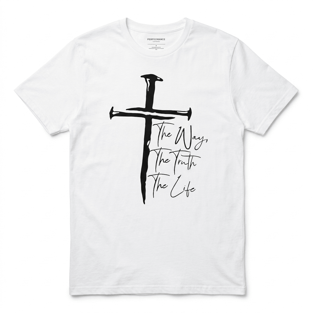 Sacred Nails Cross Tee White Men's T-Shirt Soulful Faith Christian Apparel & Jewelry